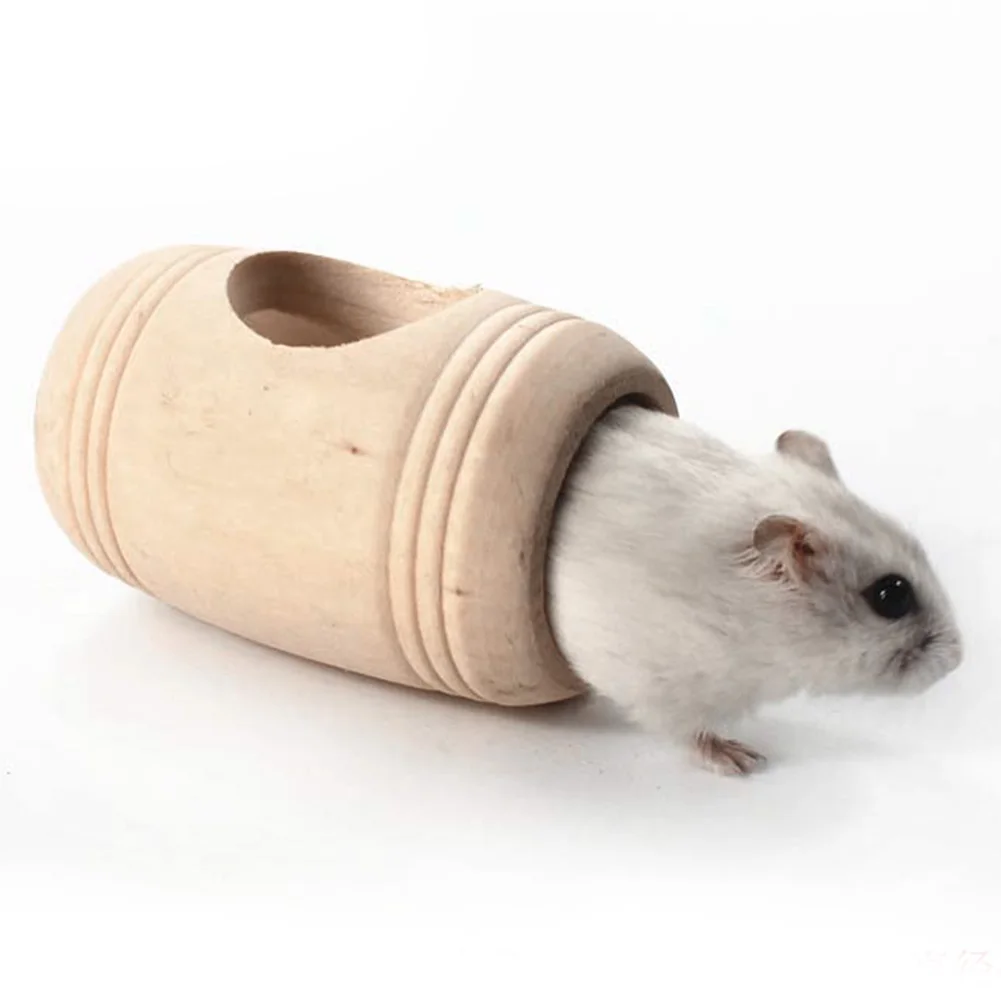 Accessories Hamster Toy Squirrel Wooden Cute Cage Home Guinea Pigs Pet Supplies Bucket Shape Playing Chewing Chinchillas Bed | Дом и сад