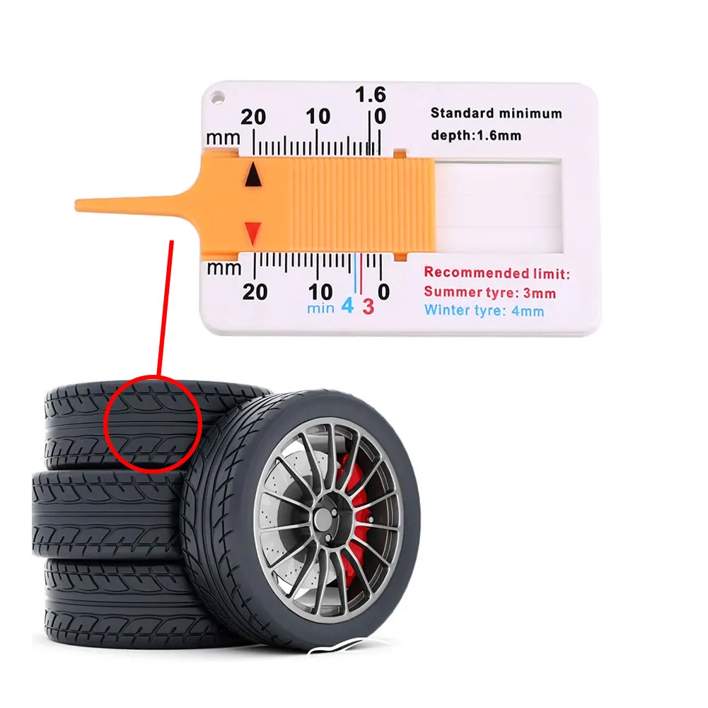 

Plastic Tyre Pattern Depth Meter Gauge Caliper Car Van Wheel Measuring Tools