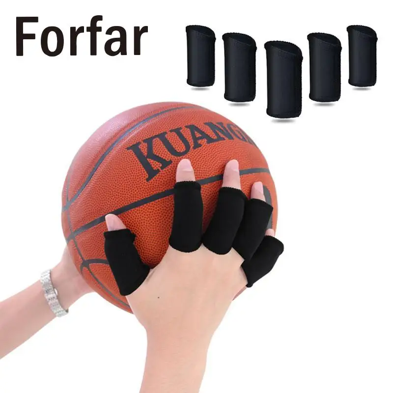 Forfar 10Pcs Finger Protector Sleeve Support Basketball Sports Aid