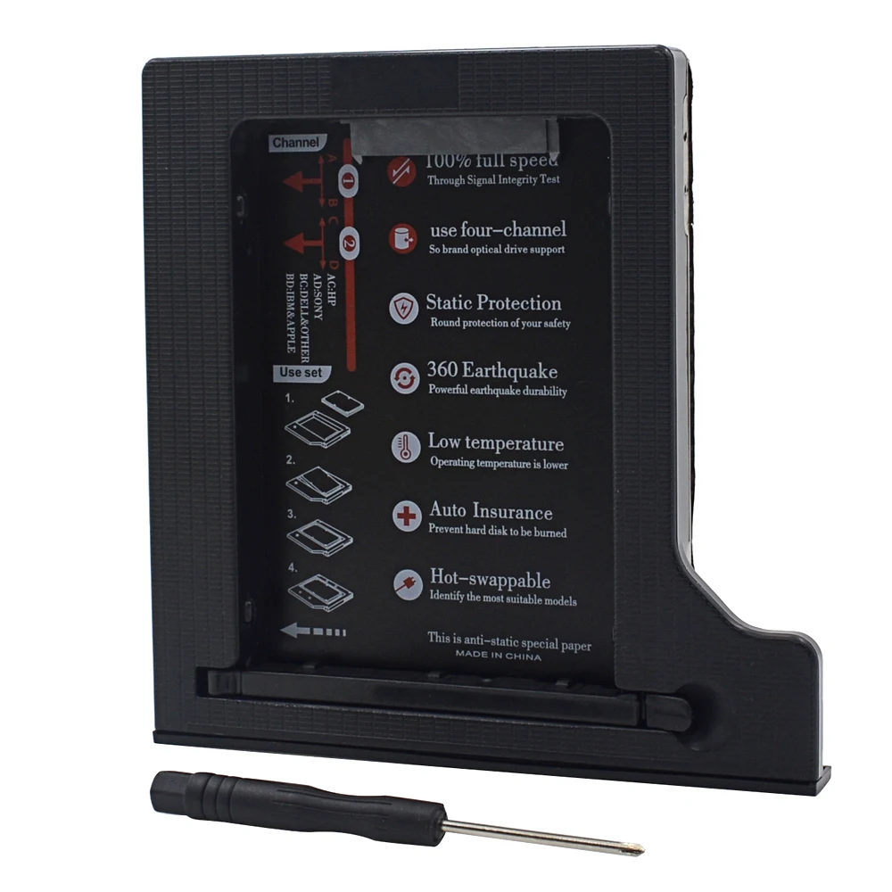 12.7mm Durable IDE to SATA HDD Hard Drive Caddy 2.5 inch Universal Second HDD Caddy Thickness