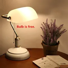 Vintage White Desk Lamp E27 Powerbank Table Light Office Retro Lamparas Wedding Bedroom Bedside Luminaire Golden