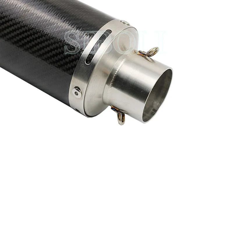 Fibra de carbono para leovince Escape de motocicleta tubo de mufla de Scooter modificado para suzuki ltz 400 aerox 155 rsv4 xt 600 fz16