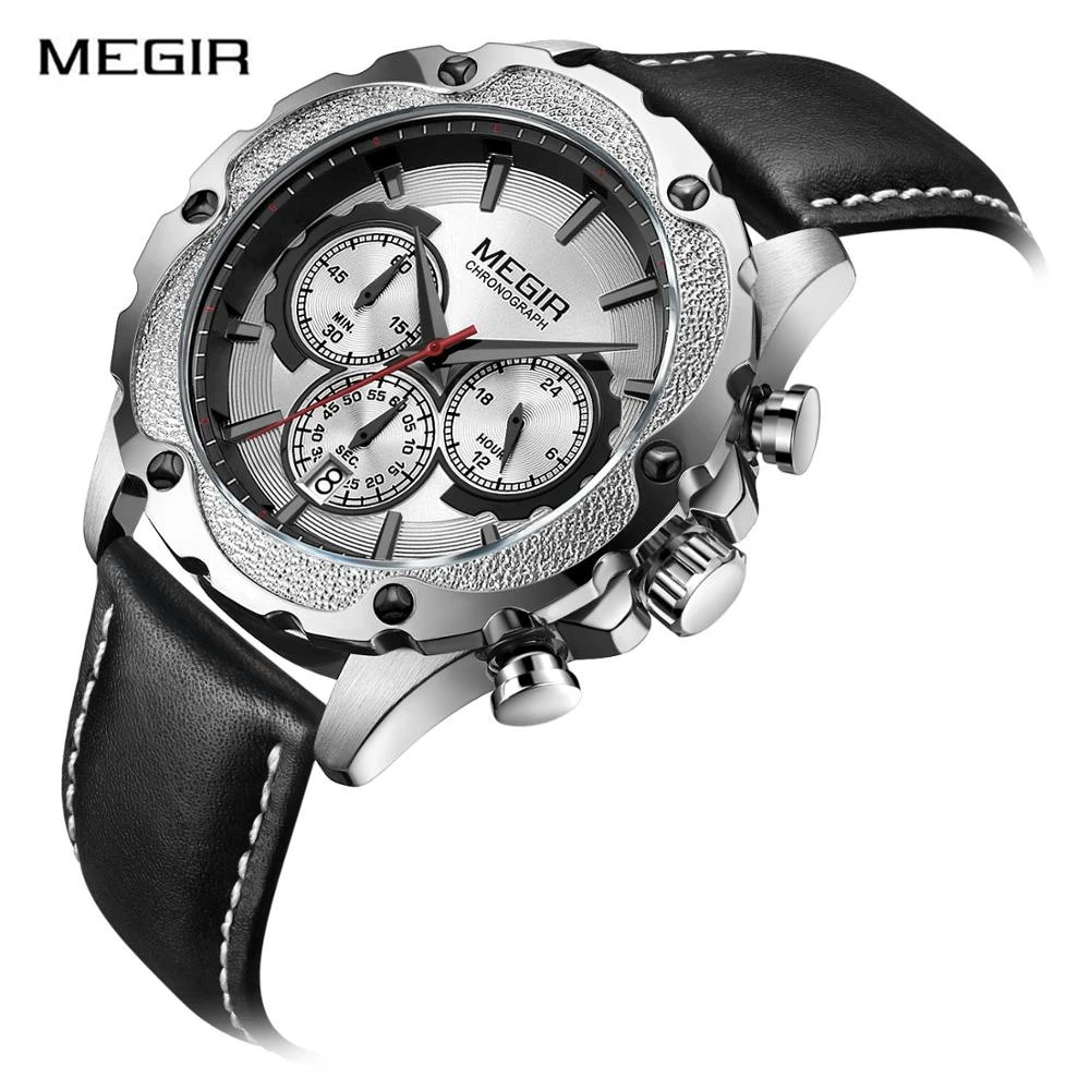 

MEGIR Chronograph Sport Watch Men Relogio Masculino Top Brand Luxury Army Military Watches Clock Men Creative Quartz Wrist Watch