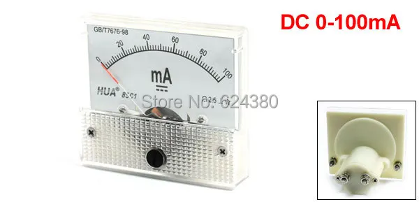 

85C1 DC Analog Ammeter AMP Panel Current Meter 0-100mA 20mA 30mA 50mA 500mA Ampere Gauge Amperimetro Ampermeter 85C1