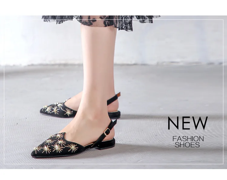 Г. Новая Летняя женская обувь синие, черные сандалии модная женская летняя обувь из флока на низком каблуке 2,5 см с ремешком сзади