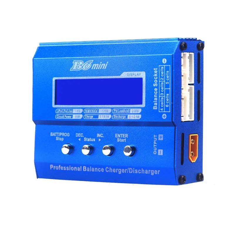 

B6 Mini 80W Digital DC Battery Balance Charger XT60 Plug Connector for RC Models Lipo Battery Charging Spare Parts Accessories