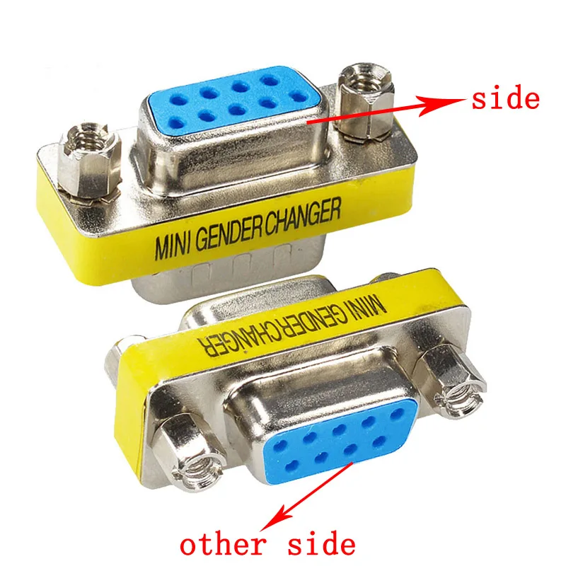 DB9 rs232 9 Pin male to Female Mini Gender Changer Convertor Adapter Connector