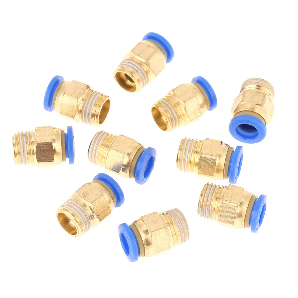 

10pcs Pneumatic Quick Connector Air Fittings Adapter 8mm Diameter Thread 1/4BSP Set Pneumatic Quick
