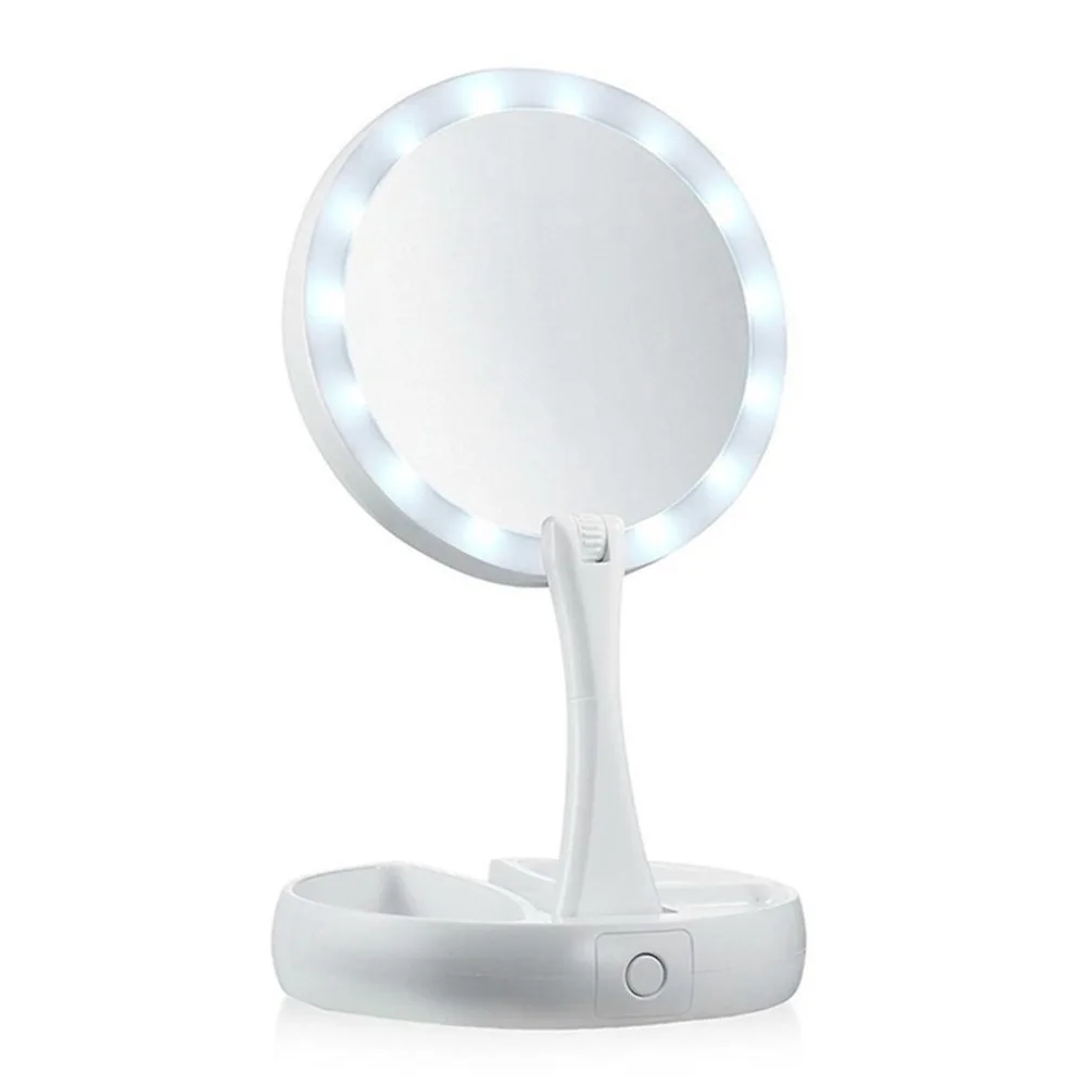 

Desktop LED Double Sided Magnifying 360 Degree Swivel Cordless Cosmetic Makeup Mirror Lady Beauty Facial Light Lighted Mirror
