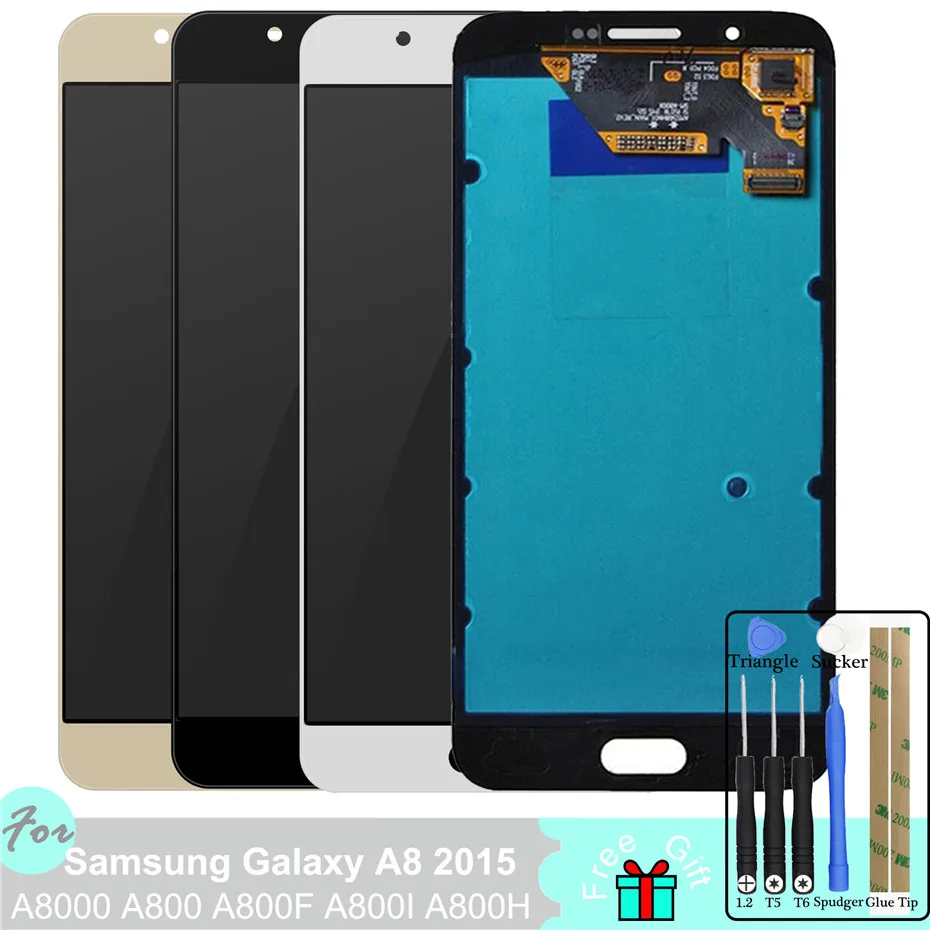 Супер AMOLED LCD для Samsung Galaxy A8 2015 A8000 A800 A800F A800I A800H сенсорный экран дигитайзер в