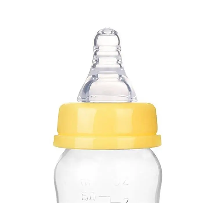 60 мл новорожденных кормящих Молоко Фруктовый сок воды Кормление Стандартный рот силиконовая соска соски напиток бутылки