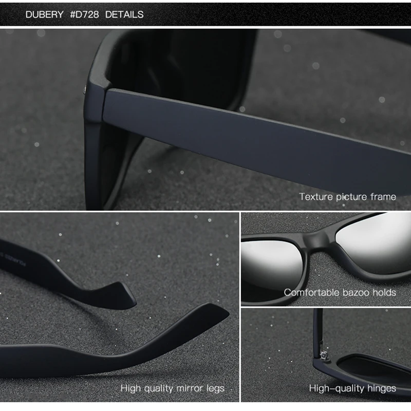 DUBERY 2019 New Arrival Polarized Sunglasses For Men High Quality Fashion Brand Sun Glasses Summer Shades Oculos M728