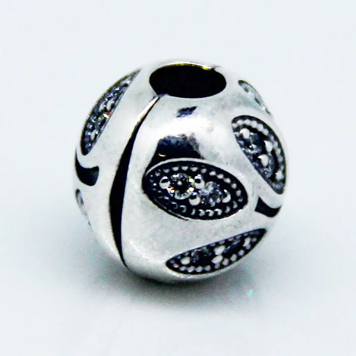 Подходит для Pandora шармы браслеты стерлингового серебра ювелирные изделия зажим в форме листика бусины с прозрачным CZ