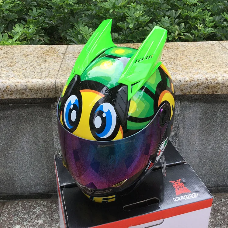 

Motorcycle helmet four seasons full off-road motorcycle helmet automobile race personalized anti-fog helmet with horn