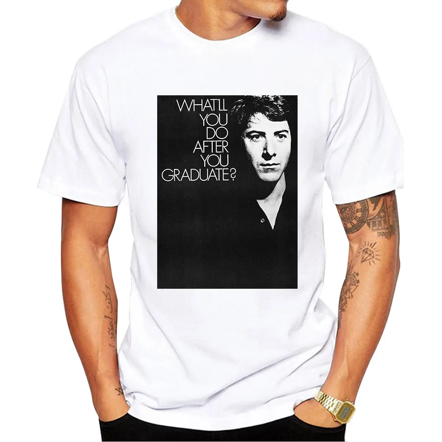 Vintage Movie Poster The Graduate Printed T Shirt Men Short Sleeve