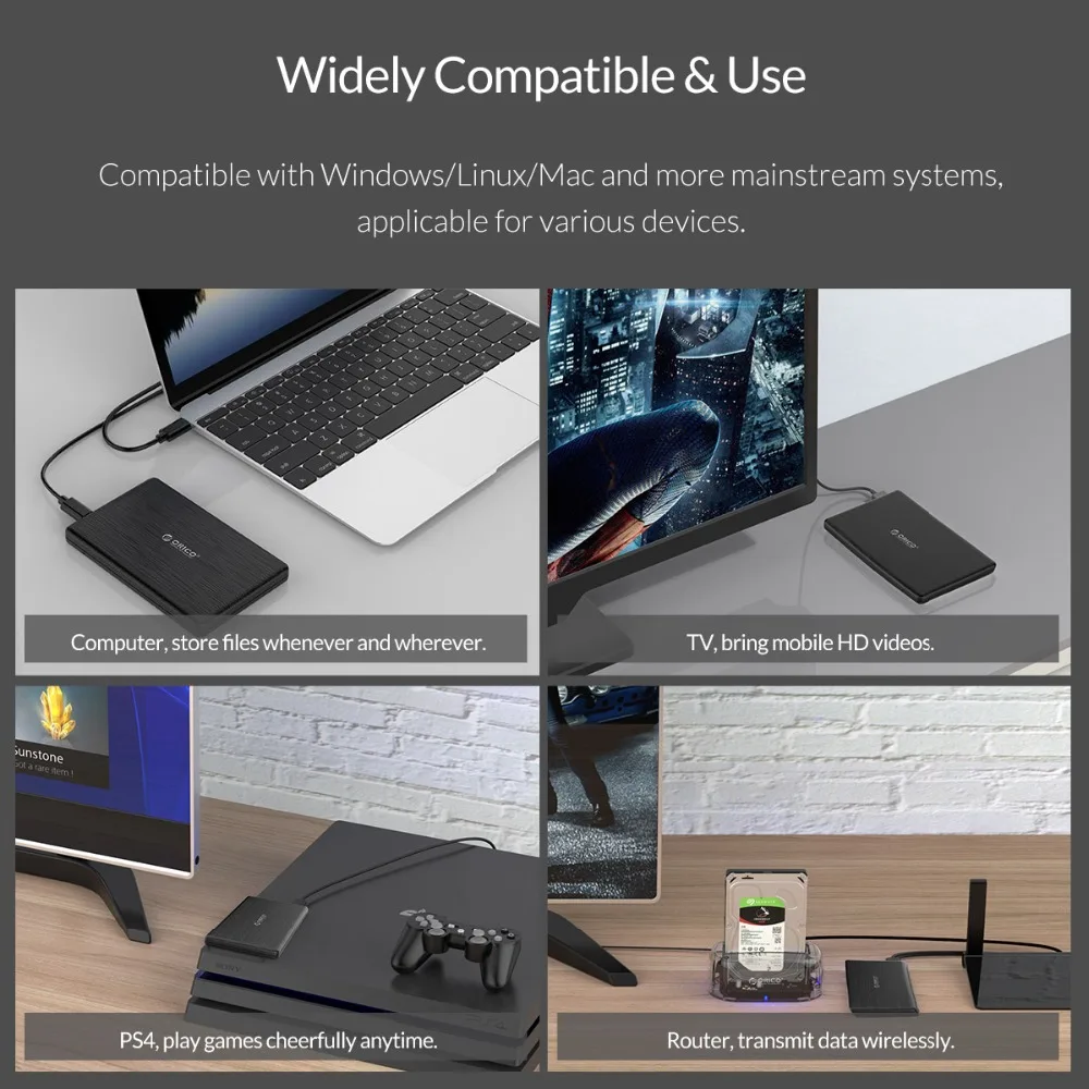 ORICO HDD Case 2.5 inch SATA to USB3.1 Gen2 Type-C/ USB3.0 SSD Adapter for 7mm USB C Hard Disk Drive Box External HDD Enclosure ORICO HDD Case 2.5 inch SATA to USB3.1 Gen2 Type-C/ USB3.0 SSD Adapter for 7mm USB C Hard Disk Drive Box External HDD Enclosure