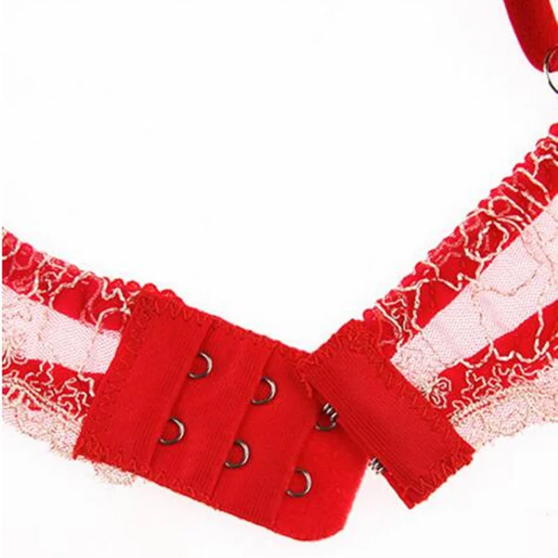 Women's Sexy Bra Set Embroidery Lace Exposed Breast Sexy Lingerie Strap Cupless Bralette With Open Crotch Panties Underwear Set