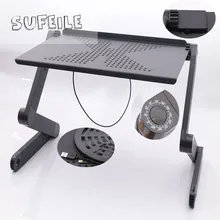 SUFEILE Black folding laptop desk Portable students Learn computer desk Bed office laptop computer desk D5