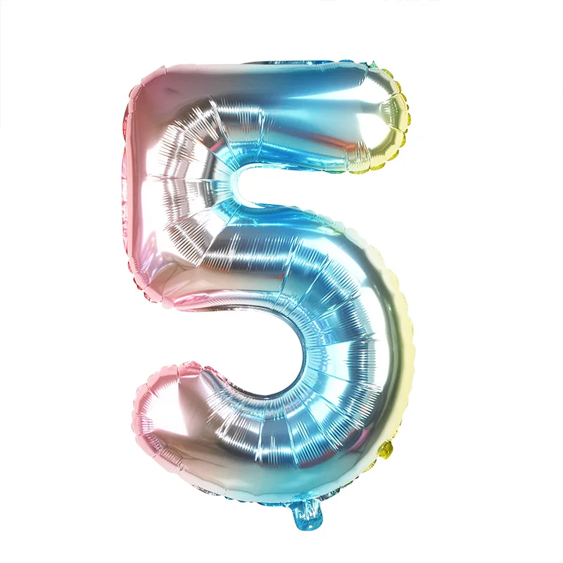 32 дюйма с радугой воздушным шаром воздушные шары из фольги в виде цифр баллон гелия для День рождения украшения год для рождественской вечеринки поставки - Цвет: 5