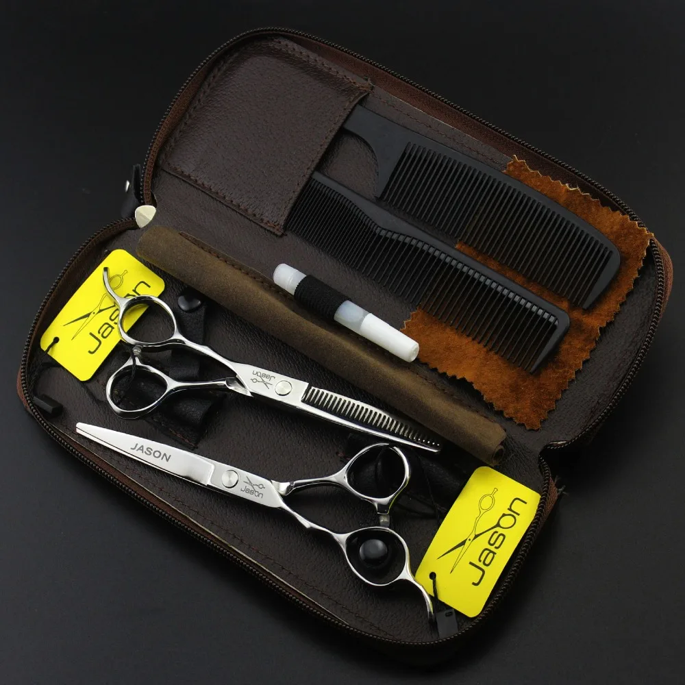 High Quality JASON 5.5/6 Inch Professional Hair Scissors Left Handed Barber Cutting Shears Hairdressing Salon Tools Set VH056 High Quality JASON 5.5/6 Inch Professional Hair Scissors Left Handed Barber Cutting Shears Hairdressing Salon Tools Set VH056