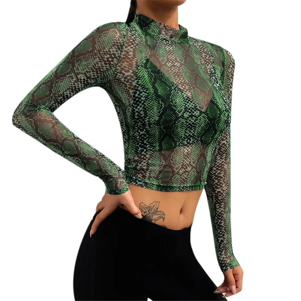snake print t shirt women's