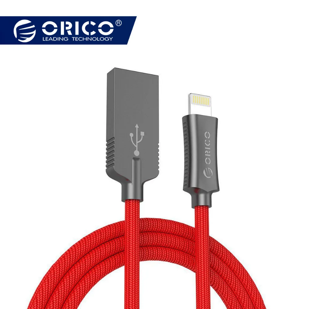 

ORICO USB-A to Lighting 8 PIN USB Cable for iPhone iPad iPod 2.4A USB2.0 Charging Data Sync Cord for Apple Devices 1 Meter Zinc