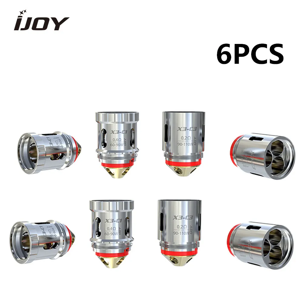 

6Pcs Original Ijoy Coil X3-C1S/X3-Mesh/X3-C2/X3-C1/X3-C3 Vape Coil Core 0.15ohm Tank Core Fit X3 Tank Avenger Subohm Atomizer