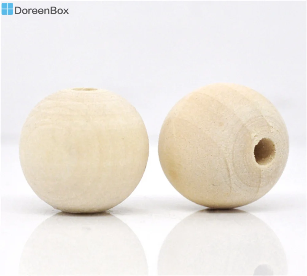 Doreen Box hot-50 Круглых деревянных бусин 17 мм-18 мм (B12713) | Украшения и аксессуары