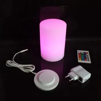 D10xH15cm LED RGBW PE Cylindrical Night Light With 24 keys remote control for Hotel Free shipping 2pcs/Lot free shipping waterproof led light up serving tray multi colors rechargeable luminous led trays light 24 keys remote controller