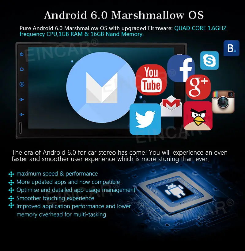 Sale Android 6.0 7" Double Din Car Radio Stereo No DVD Player GPS Nav OBD2 BT 3G WiFi 2