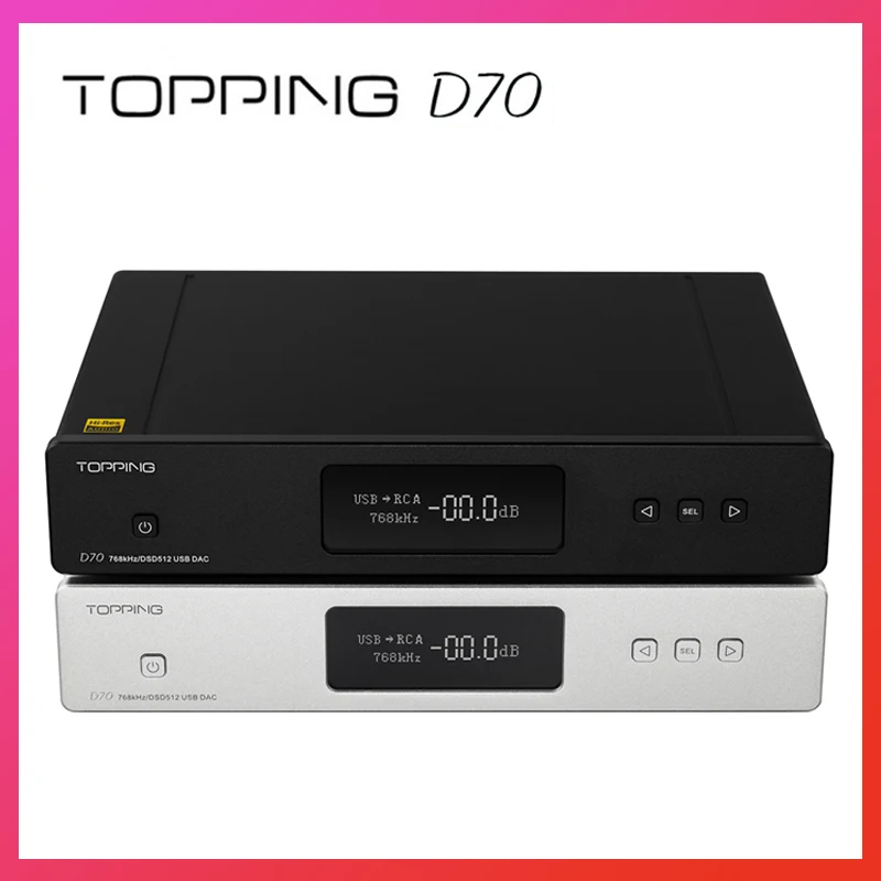 

Topping D70 Dual AK4497 DAC Native DSD512 PCM 32bit768kHz XMOS XU208 High Resolution Decoder With Remote Control