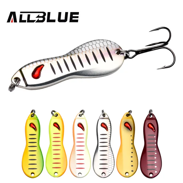 US $3.45 ALLBLUE PEANUT Metal Lure 15g 48mm Jigging Spoon Ice Fishing Lure Freshwater Artificial Hard Jig Ba