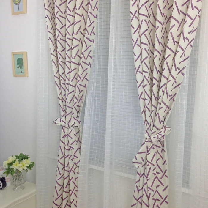 Free Shipping Abstract Pattern Cotton Embroidered Lace Curtains