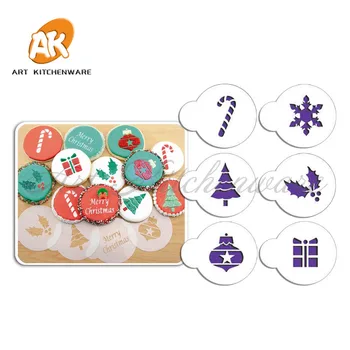 

Holiday Cupcake Cookie Tops Stencils, Stencil Cake Tools, Round Fondant Cake Decorating, Tools Cake Decorating Decoration ST-521