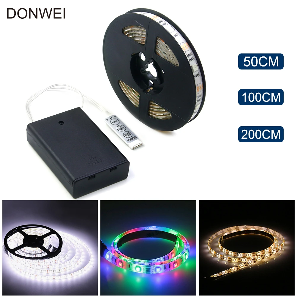 50 cm 1 m 2 m pilli led serit 3528 smd su gecirmez esnek serit led dize isik sicak beyaz soguk beyaz rgb smd waterproof battery powered led strip3528 smd aliexpress