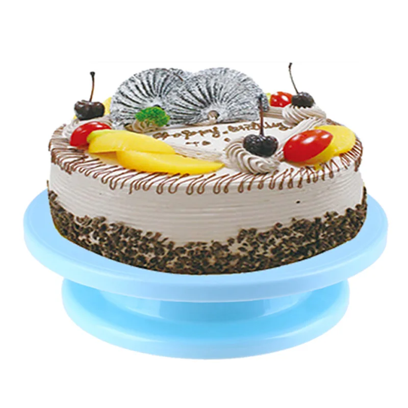 28 см Пластик торт проигрыватель вращающийся противоскольжения вращающаяся подставка для украшения торта Торт поворотный стол круглая подставка для торта кухонные принадлежности для выпечки - Цвет: a
