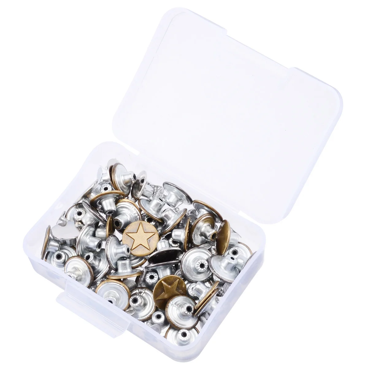 50pcs/set Denim Jacket Jeans Button DIY Sewing 17mm Metal Hosier Button Press Seamless Button 5 Patterns Mix