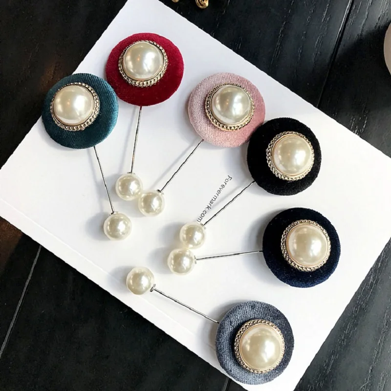 2018 Bow Crystal Women Brooches Pins Fabric Pearl Brooch for Women