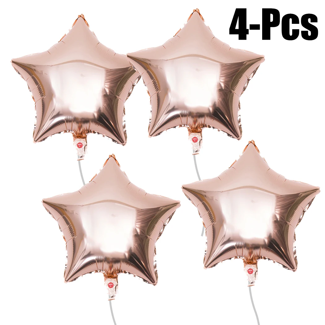 

4PCS 18'' Foil Balloons Decorative Star Shape Party Decor Balloons Mylar Balloons For Birthday Wedding Party NEW