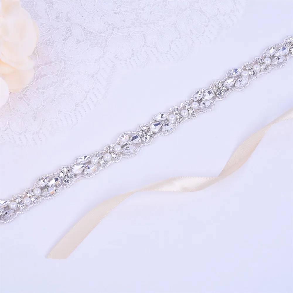 SESTHFAR, украшенный бисером и кристаллами, свадебный пояс, ручной, свадебный пояс, стразы, свадебный пояс для свадебных вечерних платьев JY07F