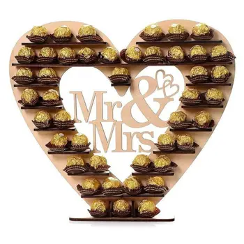 

Wedding Wooden Ornaments Mr&Mrs Chocolate Stand Display Candy Cupcake Desserts Holder Home Decor Wedding Party Bars