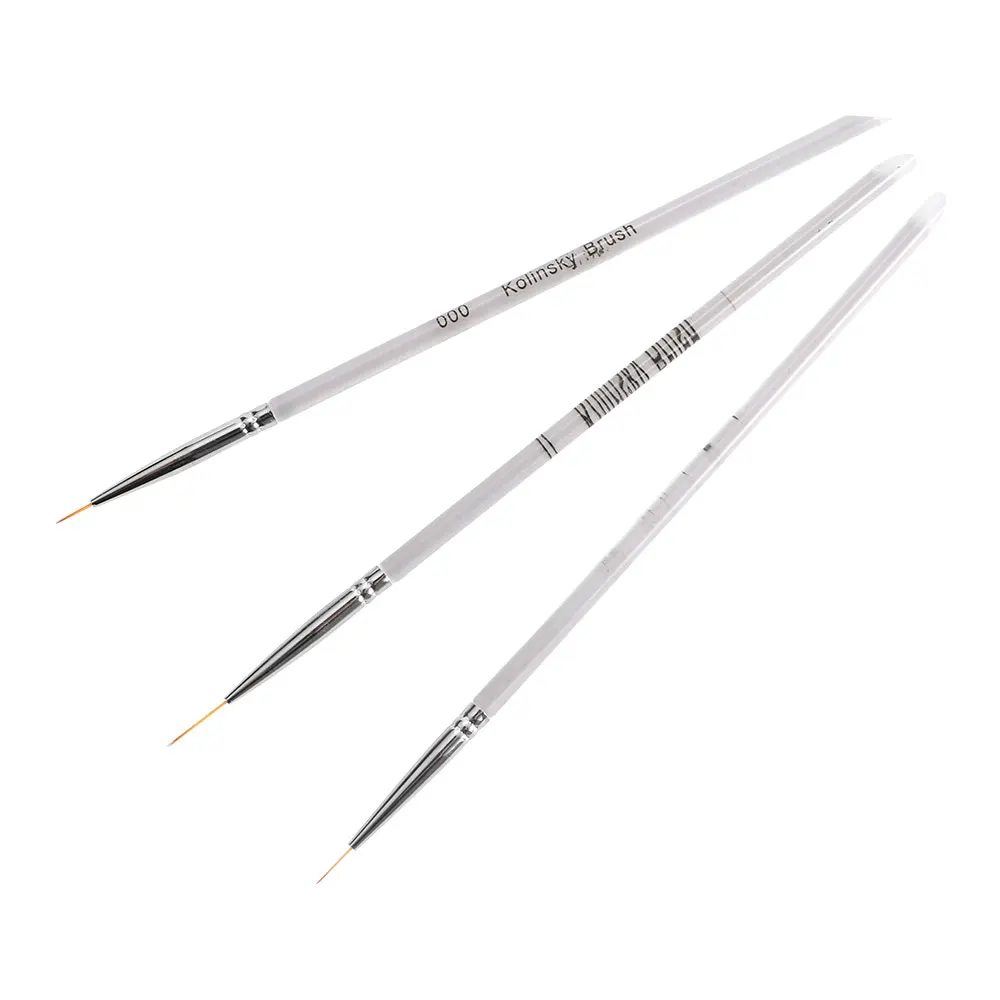 

3pcs/set Nail Art Liner Painting Pen 3D Tips DIY Acrylic UV Gel Brushes Drawing Kit Flower Line Grid French Design Manicure Tool