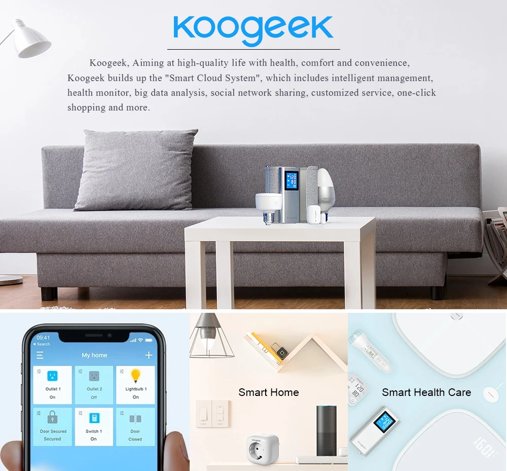 Koogeek wifi умная розетка для Apple HomeKit Alexa Google Assistant приложение управление монитор энергопотребление домашняя умная розетка