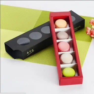 

2018 New Creative Baking Package Boxes Cake Macaron Boxes Container Cupcake Storage Holder 30.5*7.5*3.6cm Event Party Supplies