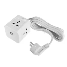 New EU/AU/UK/US 5V 2.1A Wall Socket With 2 USB Ports 4 Outlets Plug Extension Cable Cord Plug Wall Power Socket Cube