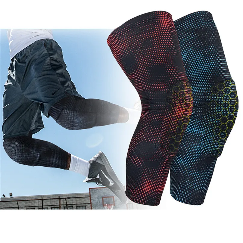 Breathable Basketball Knee Pads Sports Professional Safety Knee Calf Leg Sleeve Honeycomb Pad knee protector brace support #3j19 (27)