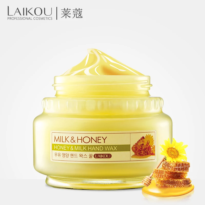 

LAIKOU Milk Honey Paraffin Wax Hand Mask Anti Aging Anti Chapping care nourishing 115G Remove Dead Skin Peeling Exfoliator Spa