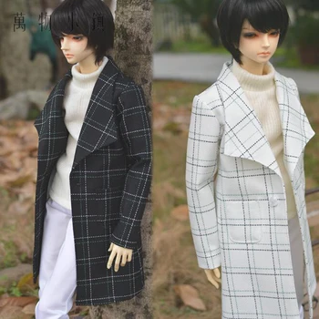 

New Hot Sale 1/3 SD BJD Doll Clothes White Handsome Grid Boy Coat/Outfit