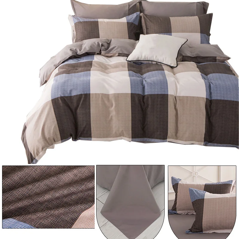 Fashion Geometric Plaid Pattern Polyester Fabric Bedding ...