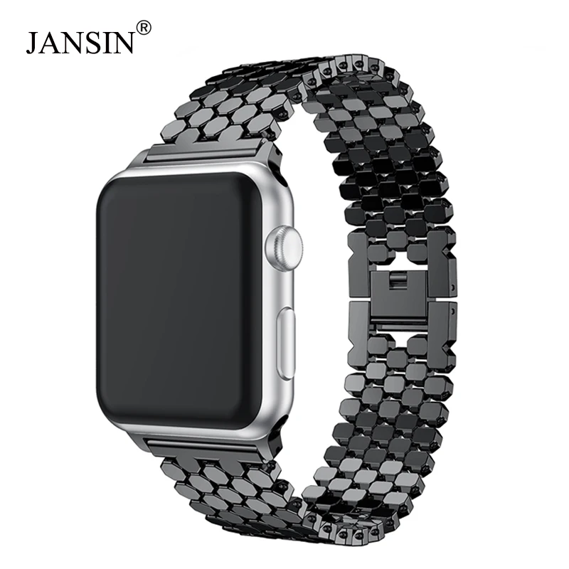 JANSIN link Stainless Steel Strap for apple watch band 42mm/38mm/40mm/44mm bracelet watch band for iwatch bands series 4 3 2 1